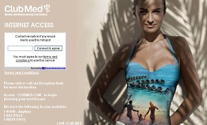 Club Med hotspot login page