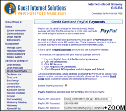 Guest Internet GIS-R4 Hotspot Gateway PayPal&trade; billing setup