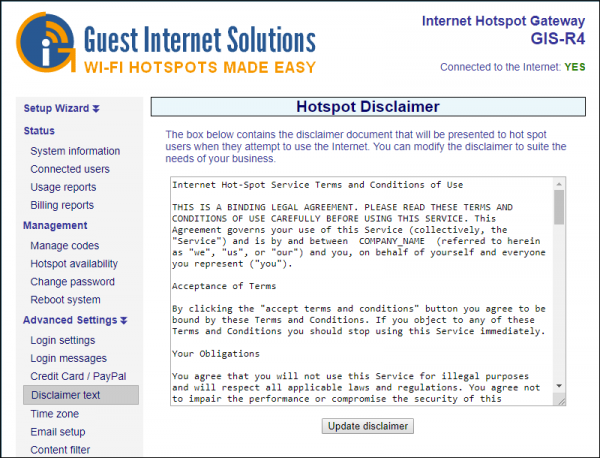 edit disclaimer guest internet credit card disclaimer examples