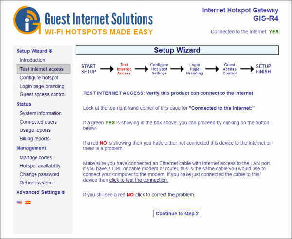 GIS Internet connection test