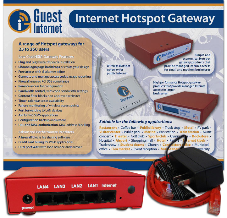 Guest Internet • GIS-R2 hotspot gateway