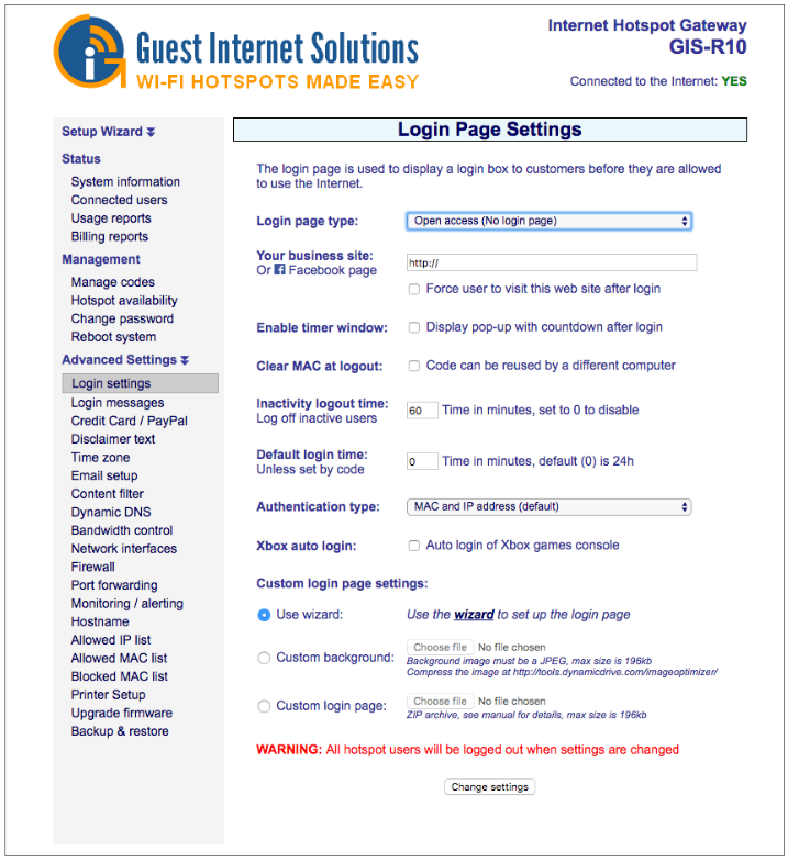 Guest Internet Open Access
